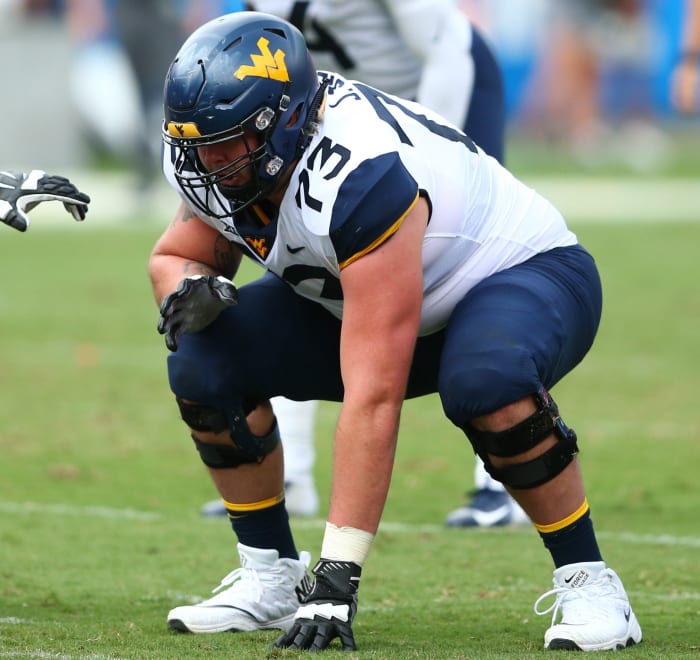 Josh Sills was a two-year starter for the Mountaineers before the shoulder injury.